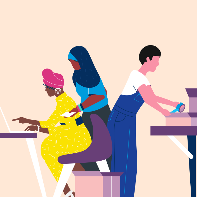 Organon Illustration einer Situation im Logistikzentrum von Organon.