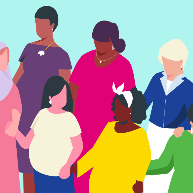 Illustration einer Gruppe unterschiedlicher Frauen