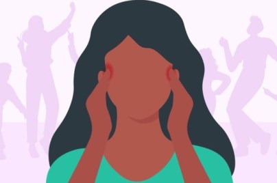 illustration of woman experiencing migraine