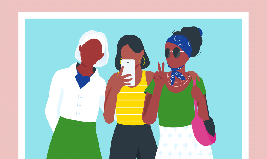 3 femmes se prenant en photo dans un miroir