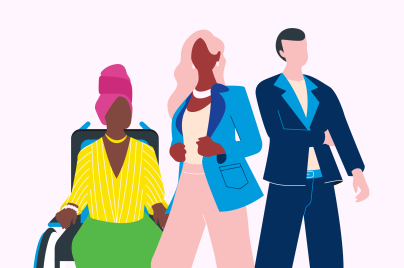 Groupe de femmes en flat design de différentes origines et individualités