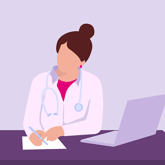 Médecin rédigeant une prescription