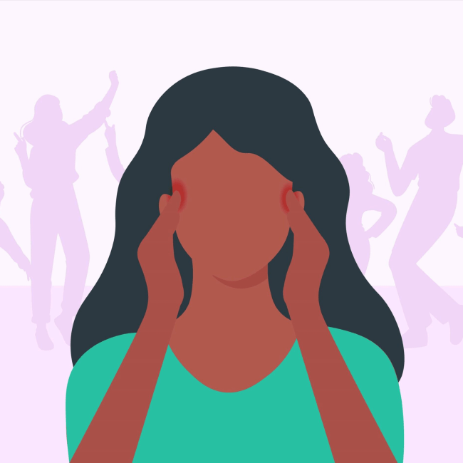 Femme souffrant de migraine