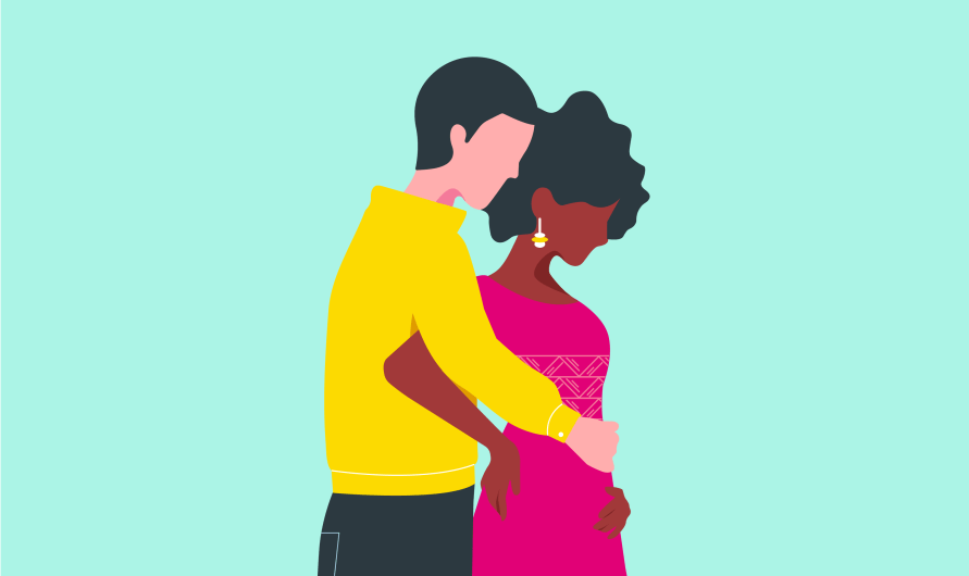 Organon Illustration eines Paares, das sich umarmt