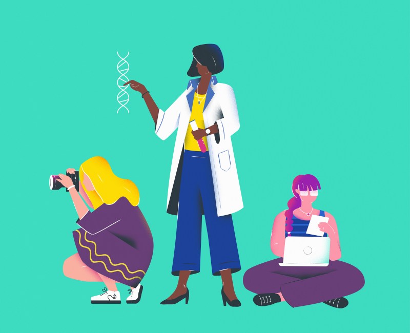 Organon Illustration dreier unterschiedlichen Frauen