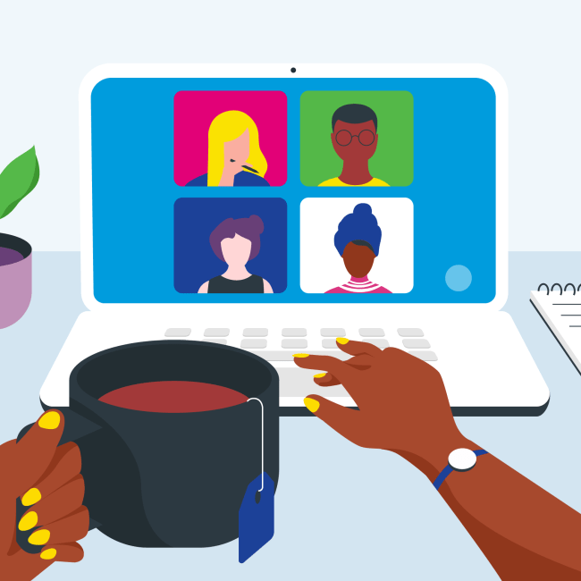 Organon Illustration einer Videokonferenz