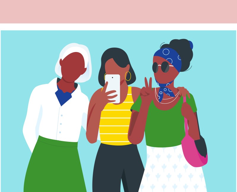 Illustration einer Gruppe von drei Frauen