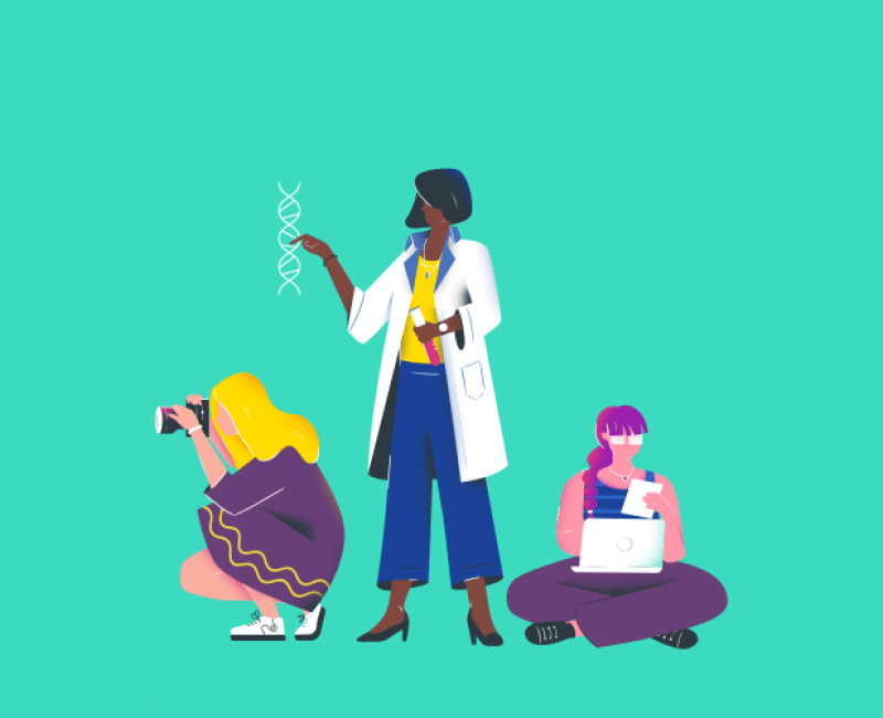 Organon Illustration dreier unterschiedlichen Frauen