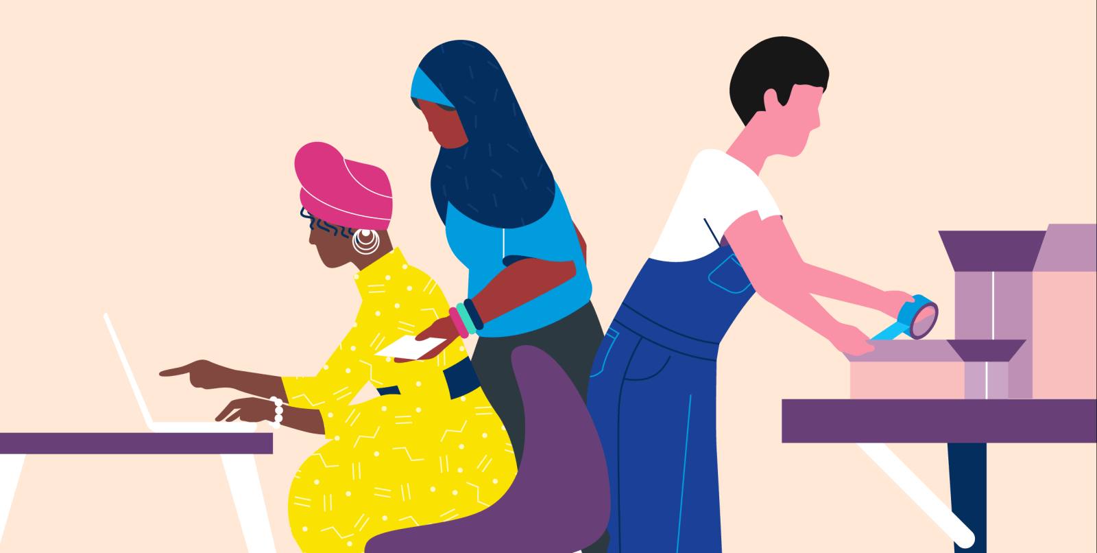 Organon Illustration einer Situation im Logistikzentrum von Organon.