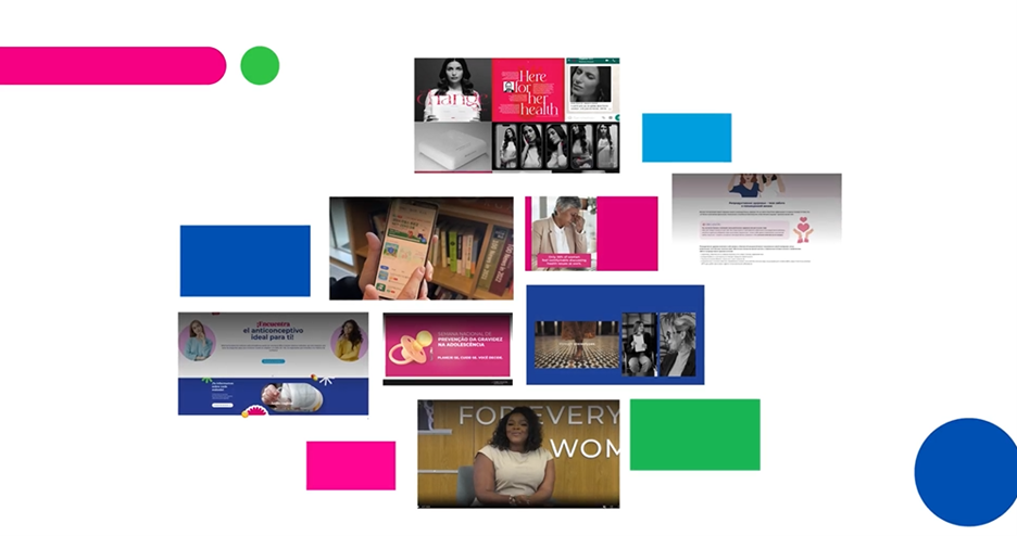 collage of thumbnails showing different organon efforts advancing the health of women