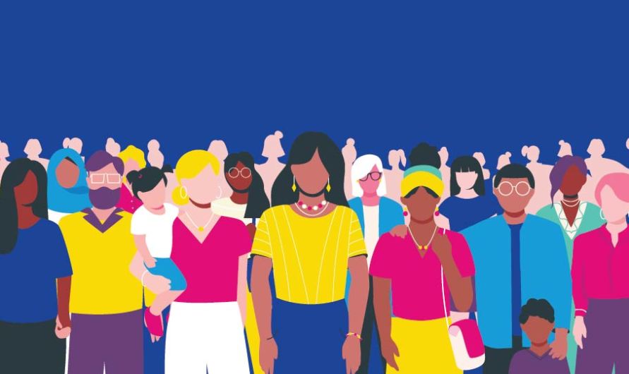 Illustration of a diverse group of people